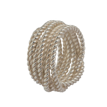 Anillo Torzal Tejido Plata